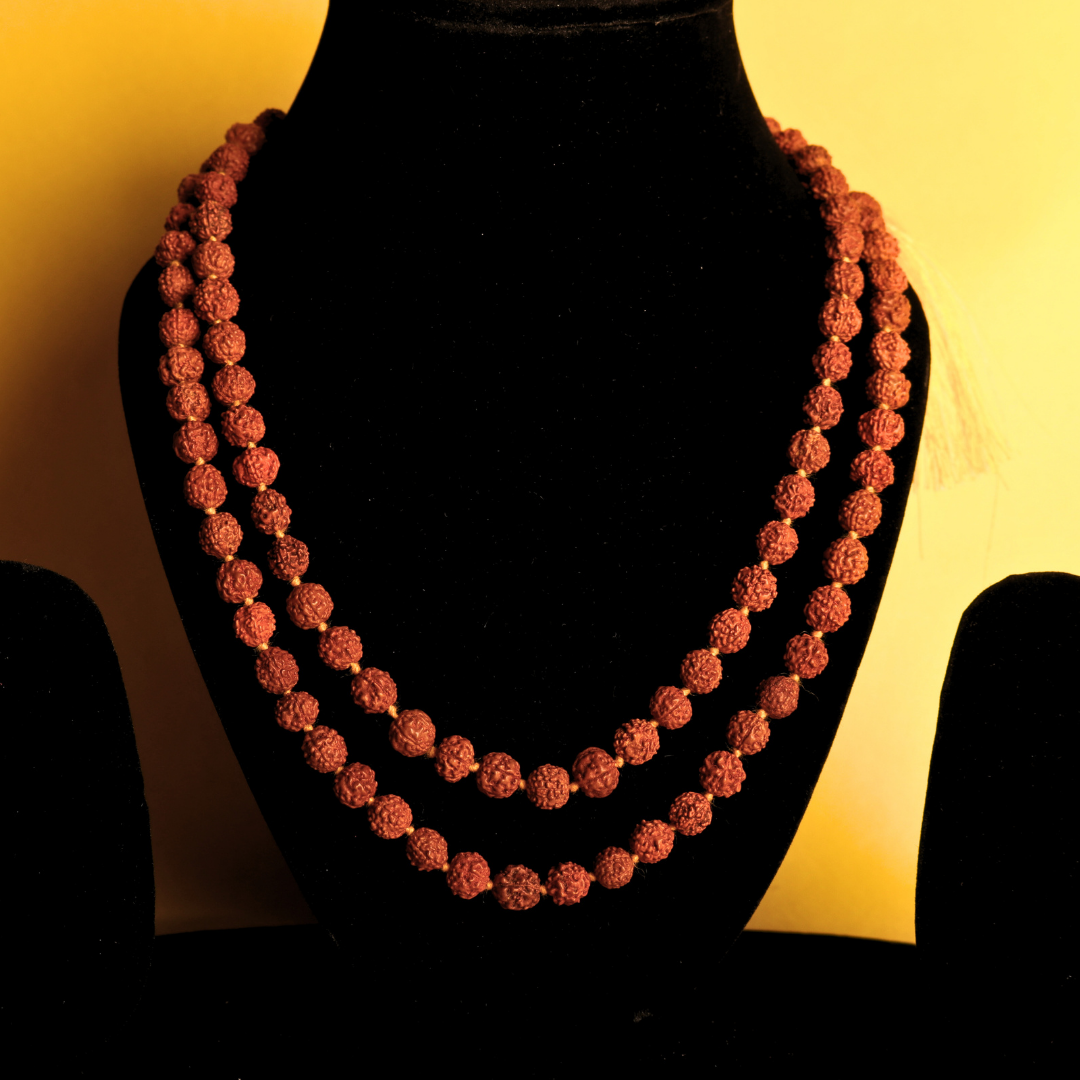 Original Brown Rudraksha Mala – 108+1 Beads for Japa & Meditation