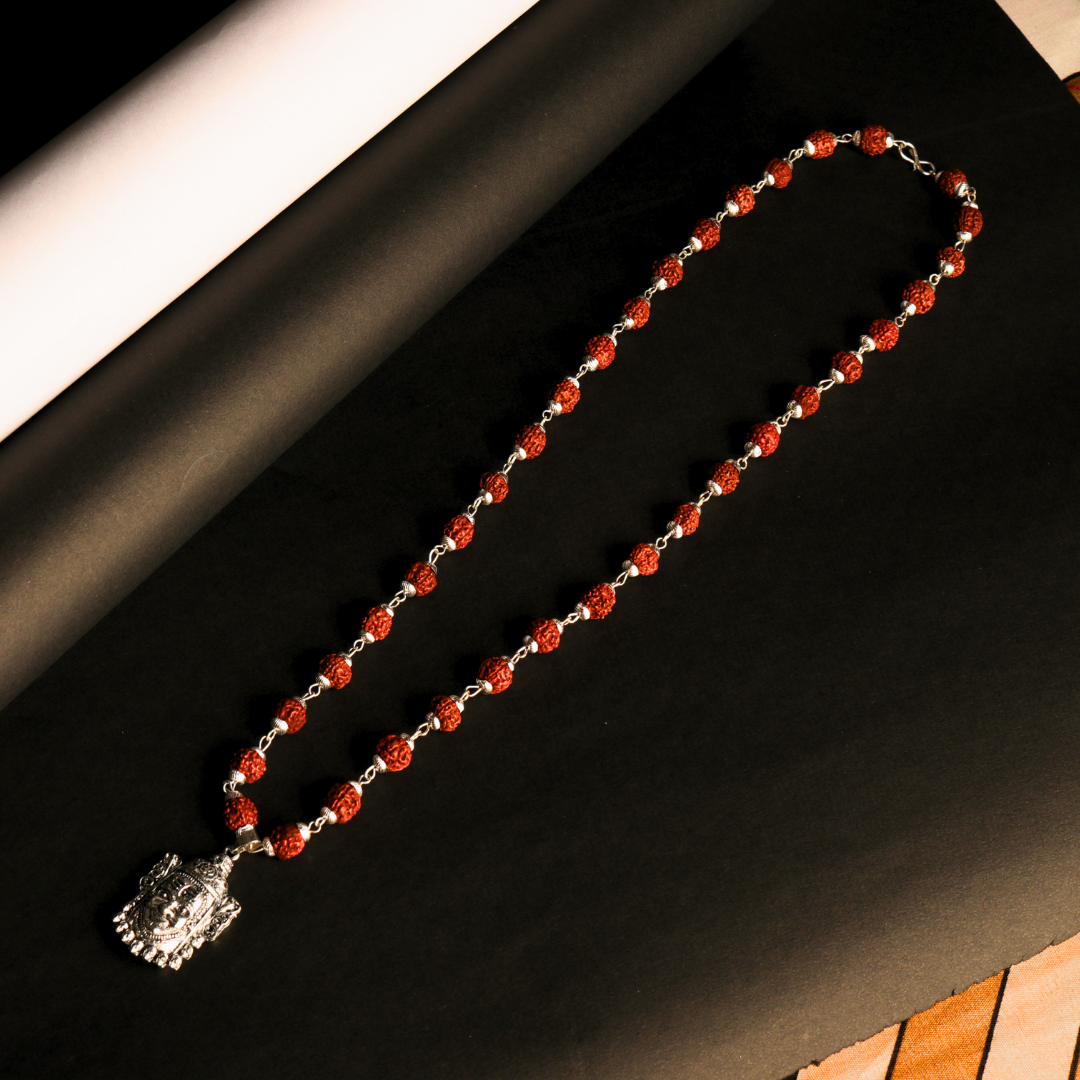 Silver Plated Mahakal Rudraksha Mala