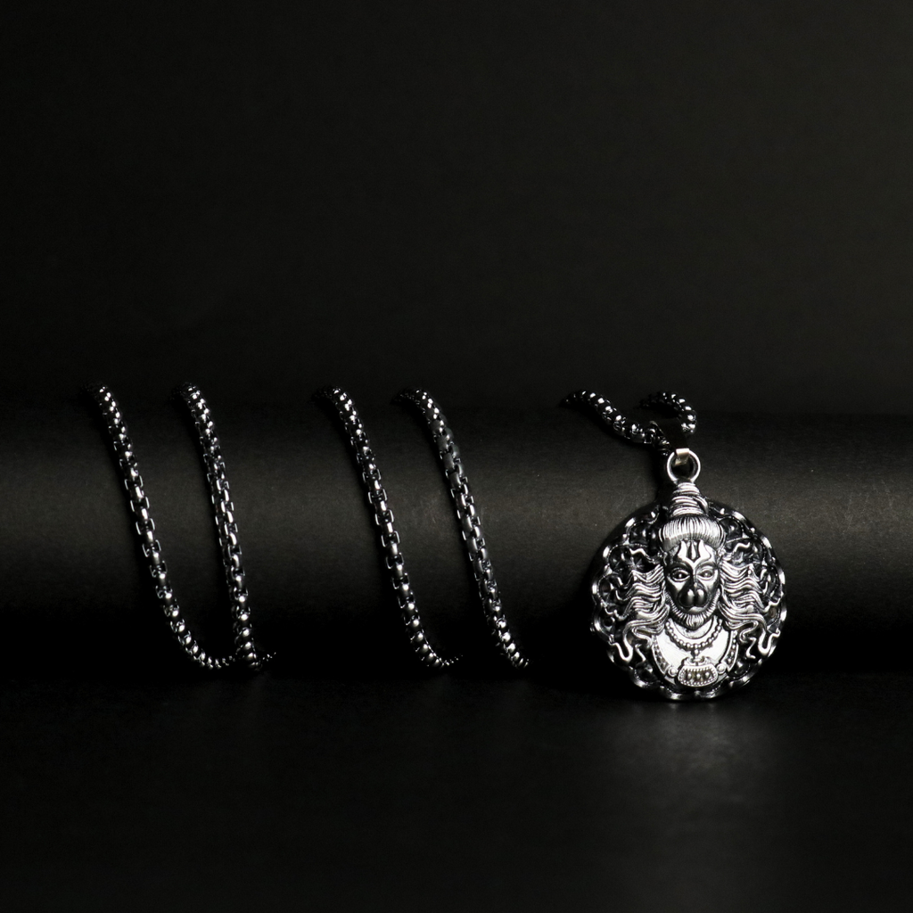 Set of 4 Lord Hanumanji Silver Coated Pendant Combo