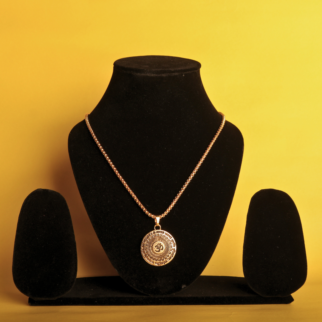 Premium Set of 2 Maha Mrityunjaya Mantra Necklaces – Silver & Gold Plated for Spiritual Power