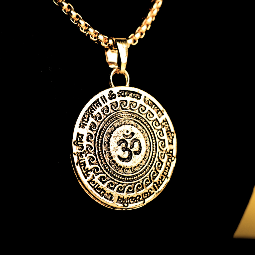 Premium Set of 2 Maha Mrityunjaya Mantra Necklaces – Silver & Gold Plated for Spiritual Power