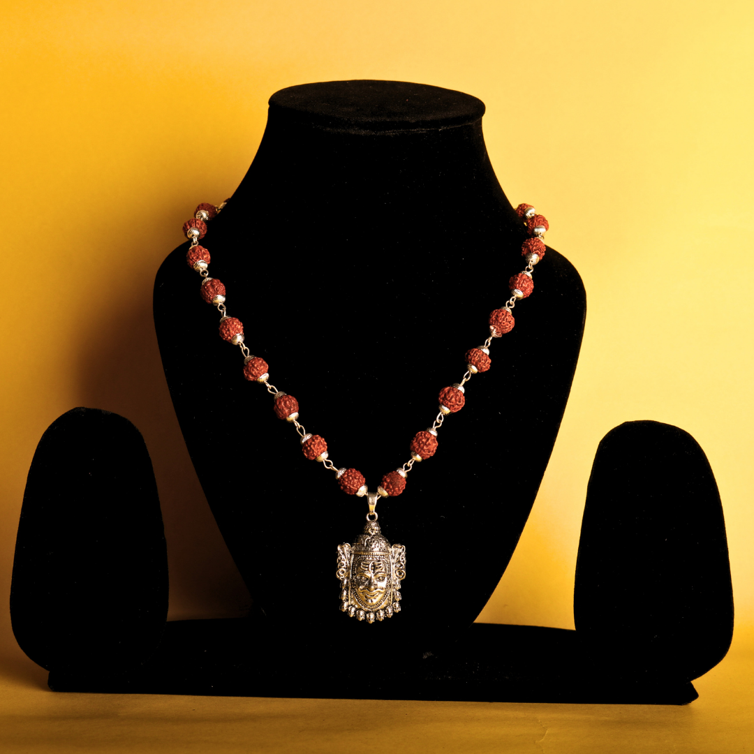 Mahadev Spiritual Duo – Rudraksha Mala & Gold-Plated Bracelet Combo
