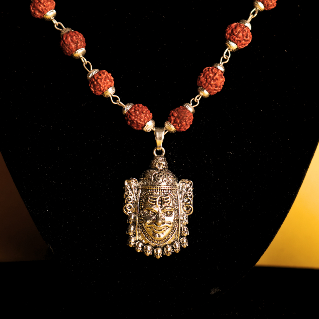 Mahadev Spiritual Duo – Rudraksha Mala & Gold-Plated Bracelet Combo