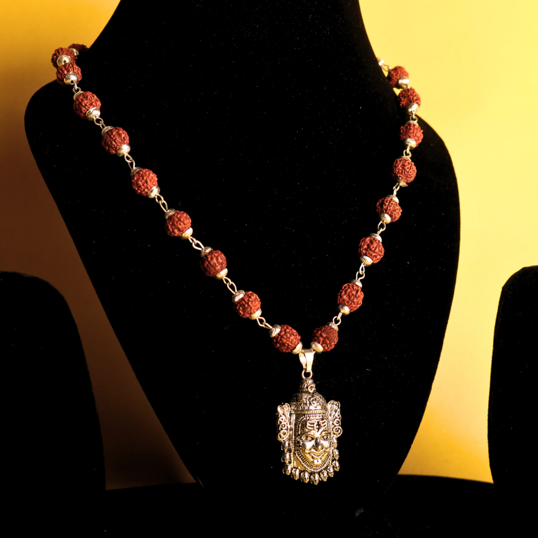 Mahadev Spiritual Duo – Rudraksha Mala & Gold-Plated Bracelet Combo