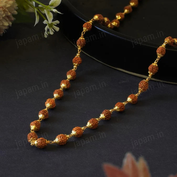 Premium Gold Plated Shivoham Rudraksha Mala